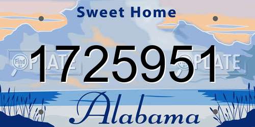 1725951 Alabama License Plate