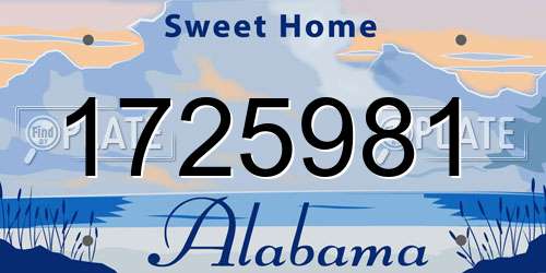 1725981 Alabama License Plate