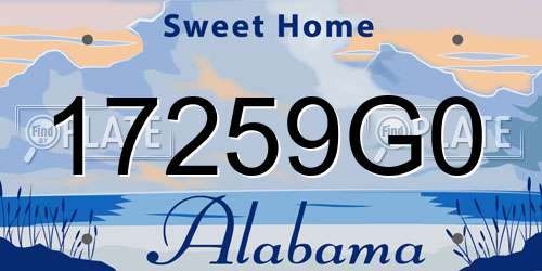 17259G0 Alabama License Plate