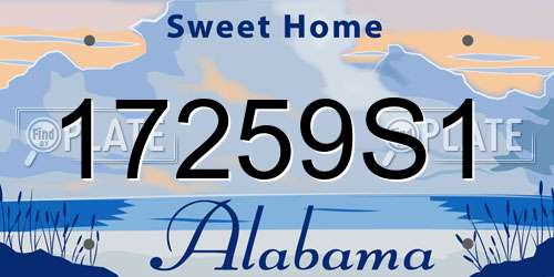 17259S1 Alabama License Plate