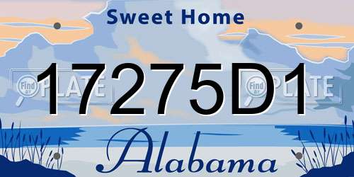 17275D1 Alabama License Plate