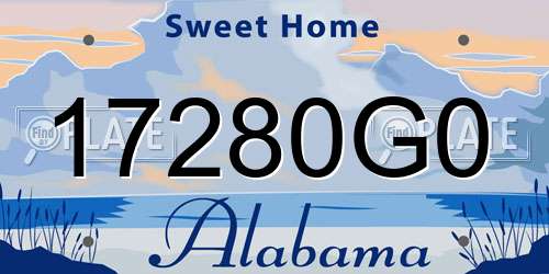 17280G0 Alabama License Plate
