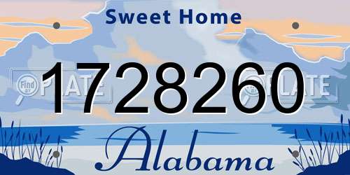1728260 Alabama License Plate