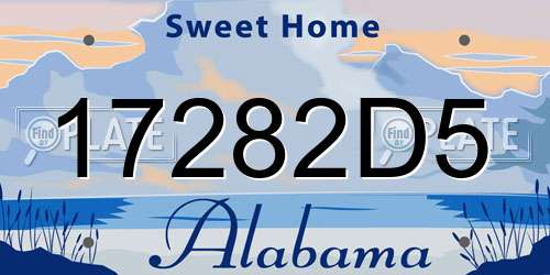 17282D5 Alabama License Plate