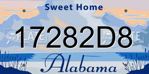 17282D8 Alabama License Plate