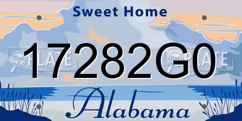 17282G0 Alabama License Plate