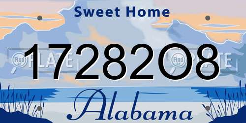 17282O8 Alabama License Plate