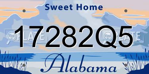 17282Q5 Alabama License Plate
