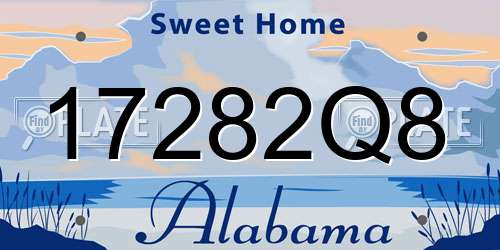 17282Q8 Alabama License Plate