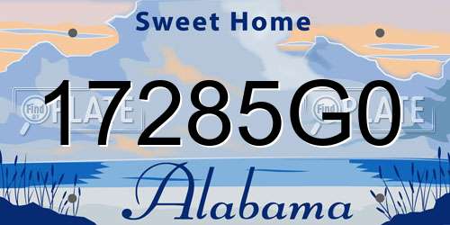 17285G0 Alabama License Plate