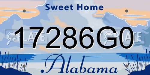 17286G0 Alabama License Plate