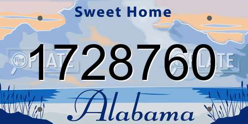 1728760 Alabama License Plate
