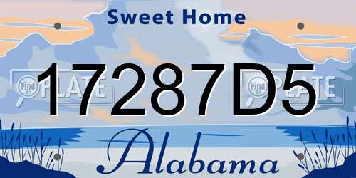 17287D5 Alabama License Plate