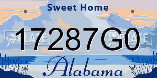 17287G0 Alabama License Plate