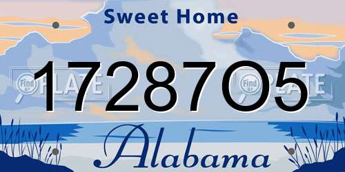 17287O5 Alabama License Plate