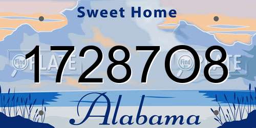 17287O8 Alabama License Plate