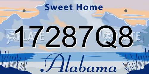 17287Q8 Alabama License Plate
