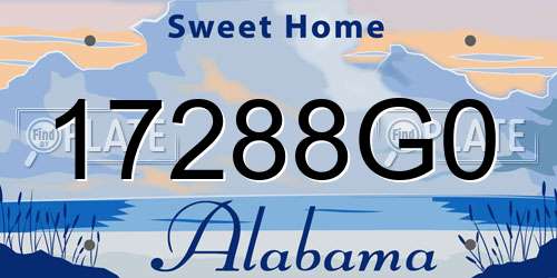 17288G0 Alabama License Plate