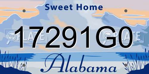 17291G0 Alabama License Plate