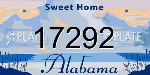 17292 Alabama License Plate