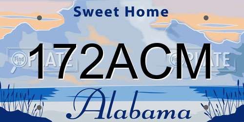 172ACM Alabama License Plate