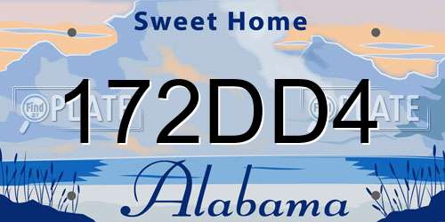 172DD4 Alabama License Plate