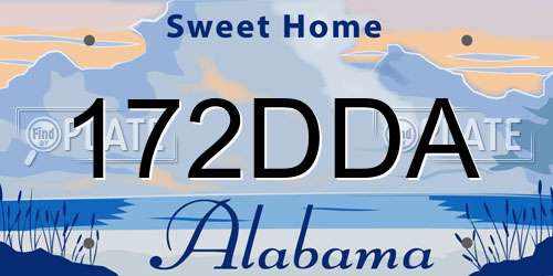 172DDA Alabama License Plate