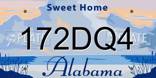 172DQ4 Alabama License Plate