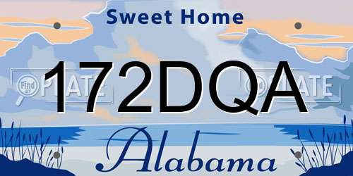 172DQA Alabama License Plate