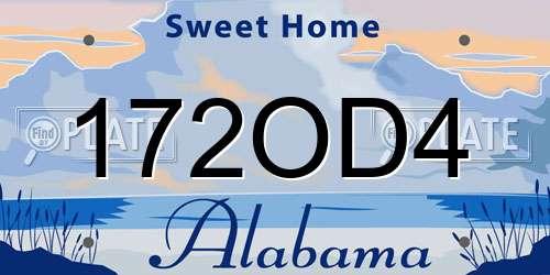 172OD4 Alabama License Plate