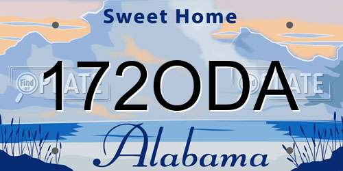 172ODA Alabama License Plate