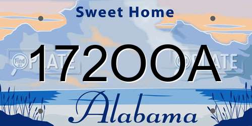172OOA Alabama License Plate