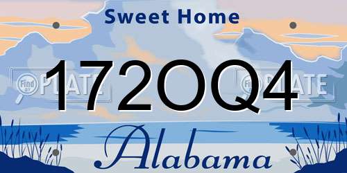 172OQ4 Alabama License Plate