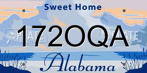 172OQA Alabama License Plate