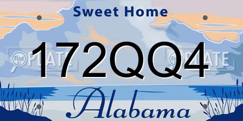 172QQ4 Alabama License Plate