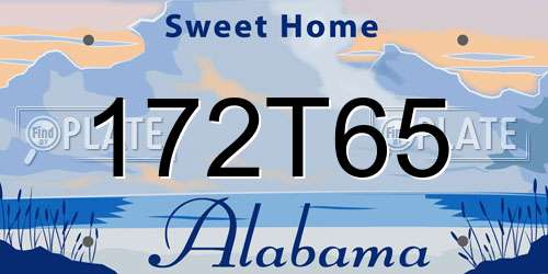 172T65 Alabama License Plate