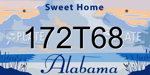 172T68 Alabama License Plate