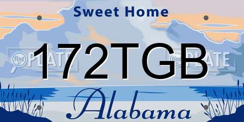 172TGB Alabama License Plate