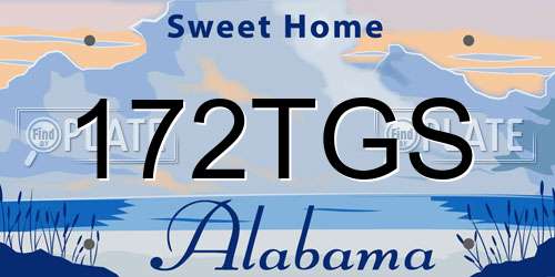 172TGS Alabama License Plate
