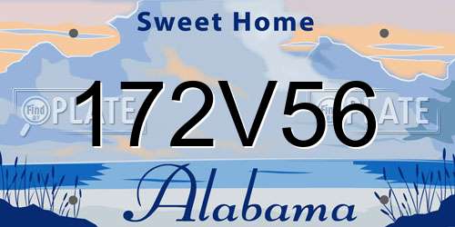 172V56 Alabama License Plate