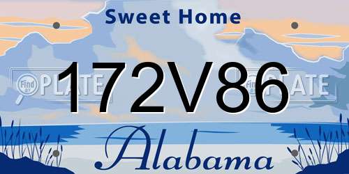 172V86 Alabama License Plate