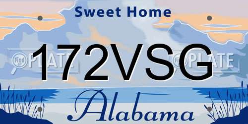 172VSG Alabama License Plate