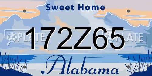 172Z65 Alabama License Plate