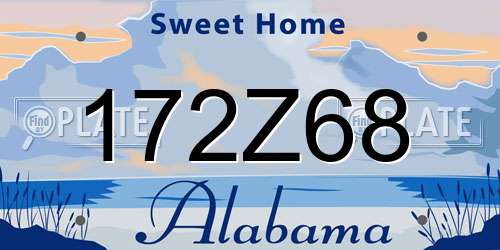 172Z68 Alabama License Plate