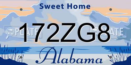172ZG8 Alabama License Plate