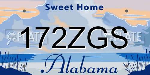 172ZGS Alabama License Plate