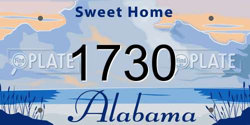1730 Alabama License Plate