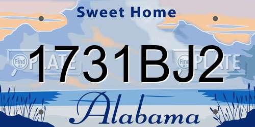 1731BJ2 Alabama License Plate