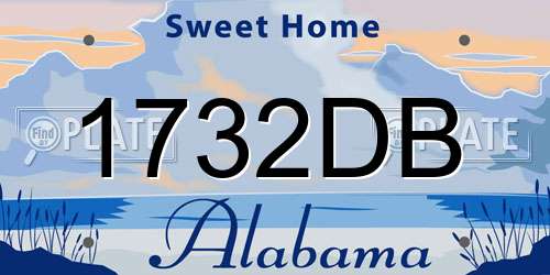 1732DB Alabama License Plate