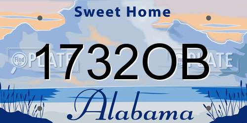 1732OB Alabama License Plate